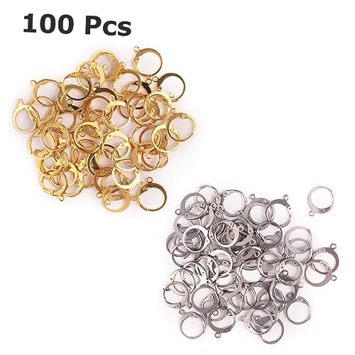 DOITOOL 100 Stück Teiliges Ohrringhaken aus Metall in Gold und Silber Offene Französische Ohrhaken für Damen und Mädchen zum Selbermachen von Schmuck Langlebig und Vielseitig für DIY von DOITOOL