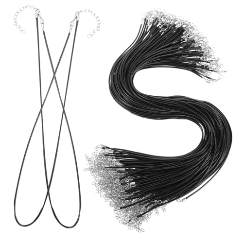 DOITOOL 100 Stück Teiliges Schwarzes Lederband mit Karabinerverschluss Strapazierfähige Schmuckkordel für DIY Halsketten Armbänder und Anhänger Langlebige und Hautfreundliche Waxed DOITOOL 100 Stück Teiliges Schwarzes Lederband mit Karabinerverschluss Strapazierfähige Schmuckkordel für DIY Halsketten Armbänder und Anhänger Langlebige und Hautfreundliche Waxed von DOITOOL