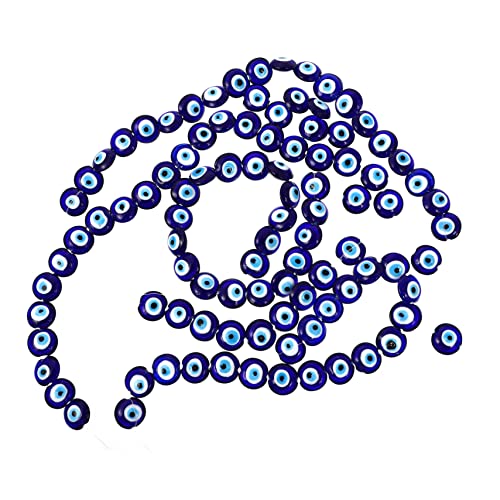 DOITOOL 100 Stück Türkische Flache Blaue Glasperlen Evil Eye Anhänger für DIY Schmuckherstellung Armbänder Halsketten Bunte Bastelperlen zum Auffädeln DOITOOL 100 Stück Türkische Flache Blaue Glasperlen Evil Eye Anhänger für DIY Schmuckherstellung Armbänder Halsketten Bunte Bastelperlen zum Auffädeln von DOITOOL