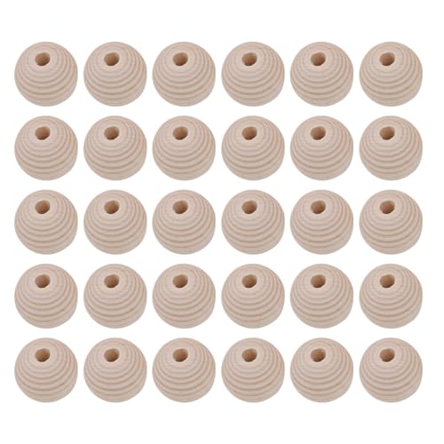 DOITOOL 100 Stück Unlackierte Holzperlen Runde Spacer Perlen für Diy Schmuck Bastelmaterialien Naturholzfarbe zum Auffädeln und Gestalten von Armbändern Ketten und Dekorationen von DOITOOL