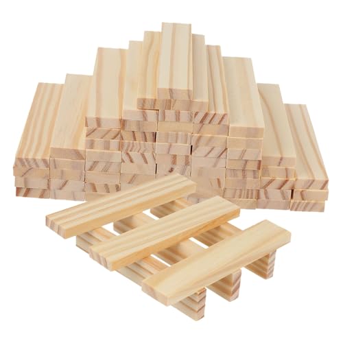 DOITOOL 100 Stück Unvollendete Holzbausteine Robuste Holzstäbe für Kreative DIY Projekte Kindergarten Bauklötze und Geschicklichkeit von DOITOOL