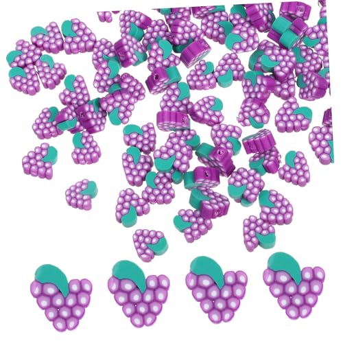 DOITOOL 100 Stück Weiche Fruchtperlen Aus Ton Anhänger Aus Tonperlen Tonperlenanhänger Für Armbänder Polymer -tonperlen Traubenperlen Perlen Für Schmuckhersteller Polymer-ton Violett DOITOOL 100 Stück Weiche Fruchtperlen Aus Ton Anhänger Aus Tonperlen Tonperlenanhänger Für Armbänder Polymer -tonperlen Traubenperlen Perlen Für Schmuckhersteller Polymer-ton Violett von DOITOOL
