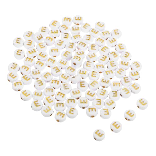 DOITOOL 100 Stück Weiße Runde Acryl Buchstabenperlen E mit Goldener Spacer Perlen für Schmuckherstellung Armbänder Halsketten Schlüsselanhänger DIY Basteln DOITOOL 100 Stück Weiße Runde Acryl Buchstabenperlen E mit Goldener Spacer Perlen für Schmuckherstellung Armbänder Halsketten Schlüsselanhänger DIY Basteln von DOITOOL