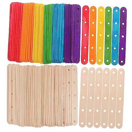 DOITOOL 100 Stück farbige Jumbo-Holz-Bastelstäbe für DIY-Projekte, Klassenzimmer-Aktivitäten und kreative Designs, bunt, natürlich von DOITOOL