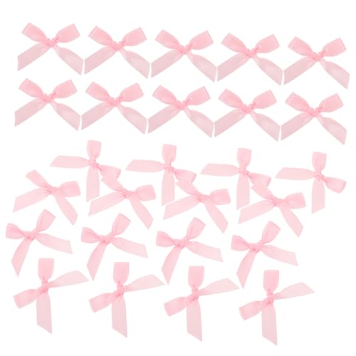 DOITOOL 100 Stück handgefertigter Bogen Band Bögen Mini Satin Stoff kleine Bögen Schleifen aus Satinbändern Mini-Stoffschleifen Band Bowknot Bogenzubehör Nylon Rosa von DOITOOL