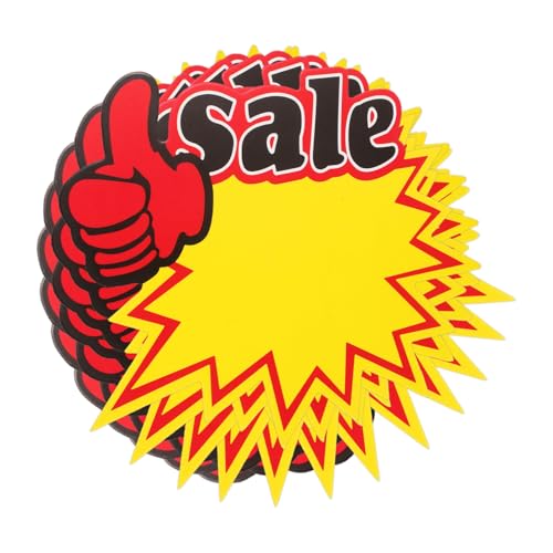DOITOOL 100 Stück schild Flohmarktschilder kleine Preisschilder leere Verkaufsschilder Preisaufkleber Verkaufstags Preisschilder aus Papier 230g weißer Karton Gelb von DOITOOL