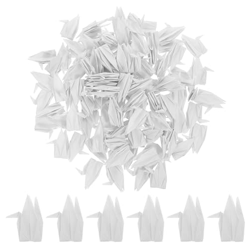 DOITOOL 100 Stück weiße Origami- -Dekorationen: Handgefertigte Papier-Bastelvögel – vorgefertigter für Hochzeiten, Origami-Foto-Requisiten, Brautpartys und festliche Dekorationen von DOITOOL