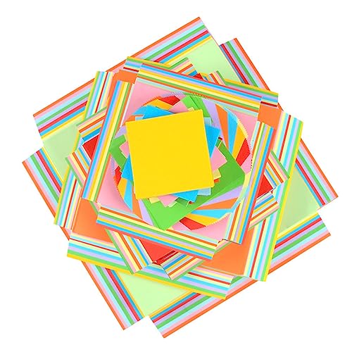 DOITOOL 1000 Stück 10 doppelseitiges Origami-Papier Kran farbig Regenbogen Schüttgut Pastell gemustert bunt Bausatz Bausätze groß Erwachsene hausgemacht Papierfalten Faltbare Papiere von DOITOOL