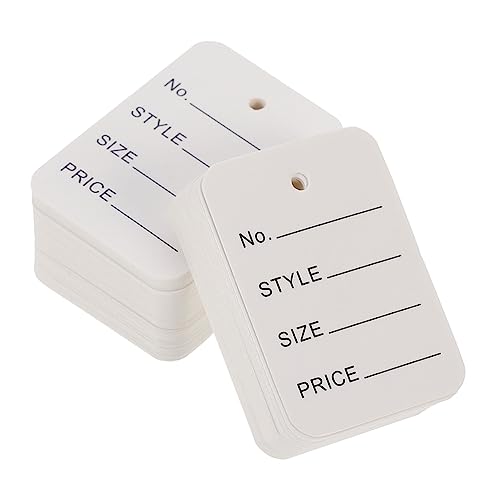 DOITOOL 1000 Stück Preisschild Kleidungsetikett Kleidungsanhänger und -etiketten Stichworte Produkt-Tag Tags für die Kennzeichnung Anzeige Warenanhänger Kennzeichnungsetiketten Papier Weiß von DOITOOL