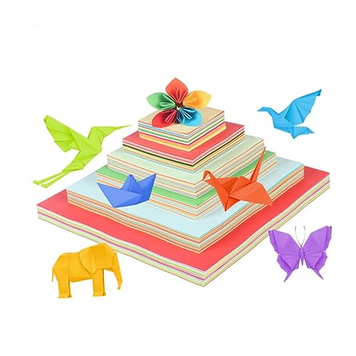 DOITOOL 100Blätter Faltpapier für Doppelseitiges Origami Papier Leuchtenden Farben für Kreative Bastelprojekte und Eltern Interaktion von DOITOOL