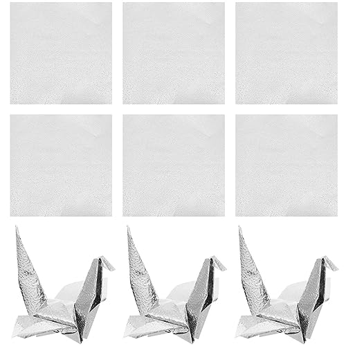 DOITOOL 100Blätter Silberfarbenes Origami Papier Einseitiges DIY Faltpapier für Bastelprojekte Handgemachte Dekoration für Eltern Interaktion und DOITOOL 100Blätter Silberfarbenes Origami Papier Einseitiges DIY Faltpapier für Bastelprojekte Handgemachte Dekoration für Eltern Interaktion und von DOITOOL