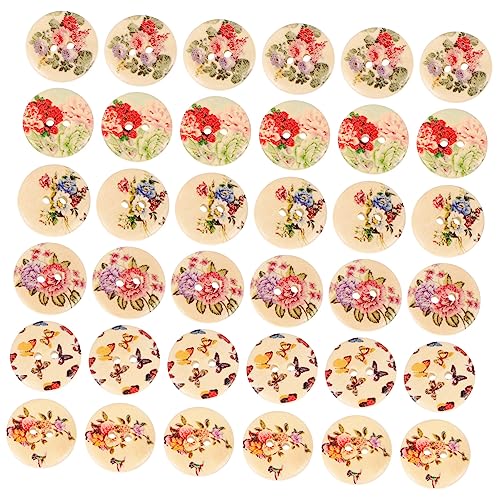 DOITOOL 100Stücke Blumenbedruckte Holzknöpfe für Kinderkleidung Dekoration DIY Projekten mit Löchern Leicht und Tragbar DOITOOL 100Stücke Blumenbedruckte Holzknöpfe für Kinderkleidung Dekoration DIY Projekten mit Löchern Leicht und Tragbar von DOITOOL
