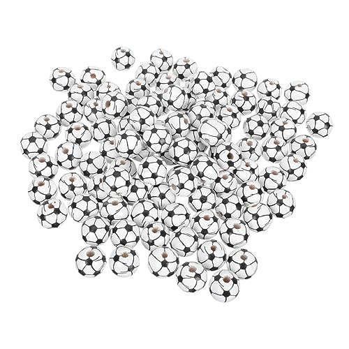 DOITOOL 100Stücke DIY Fußball Holzperlen Lose Perlen Für Armbänder Und Halsketten Bastelmaterialien Für Schmuckherstellung Für Sport Themen Dekorationen von DOITOOL
