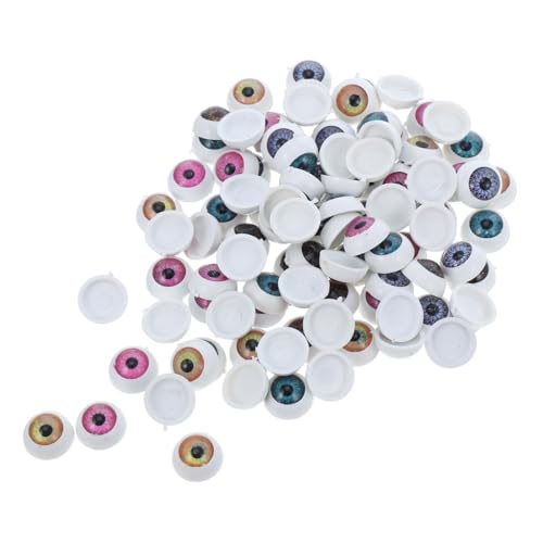 DOITOOL 100Stücke DIY Puppenaugen Harz Runde Gefälschte Cartoon Augen für Kreative Handwerksprojekte für Spielzeugdekoration und Bastelarbeiten Verschiedenen Farben von DOITOOL