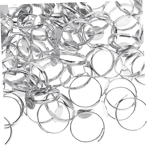 DOITOOL 100Stücke Einstellbare Ringbasisringe für DIY Herstellung Leere Ringe mit Flacher Basis für Schmuckgestaltungen und Kreative Bastelprojekte von DOITOOL