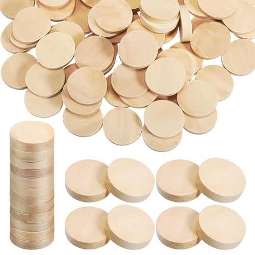 DOITOOL 100Stücke Runde Holzscheiben Unlackierte Holzkreise für Bastelarbeiten Stabile und Glatte Holzstücke zum DIY Handwerk und Dekoration von DOITOOL