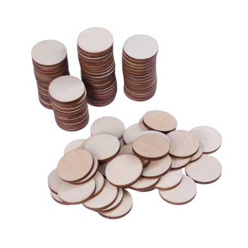 DOITOOL 100Stücke Runde Holzstücke Unbearbeitete Holzscheiben für DIY Bastelprojekte für Kartenherstellung Hochzeitsdeko und Kreative Gestaltung von DOITOOL