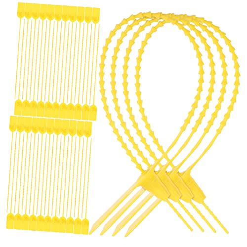 DOITOOL 100Stücke Sicherheitsetiketten Wasserfeste Manipulationssicherungs Tags Selbstverriegelnde Kabelbinder für Lkw Anhänger Container und Versand von DOITOOL