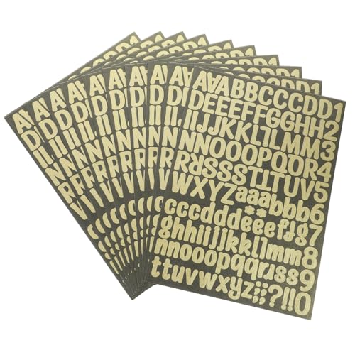 DOITOOL 10Blätter Selbstklebende Glitzer und Zahlenaufkleber Dekorative Alphabet Aufkleber für Scrapbooking und DIY Projekte Langlebig und Leicht zu Entfernen von DOITOOL