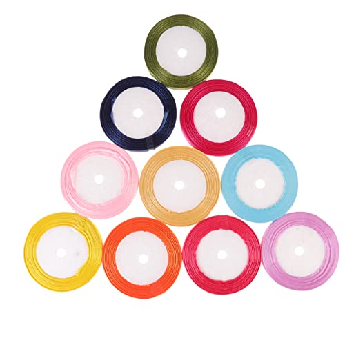DOITOOL 10Rollen Seidenband Geschenkband für Hochzeitsdekoration und Geschenkverpackung Polyester Bänder von DOITOOL