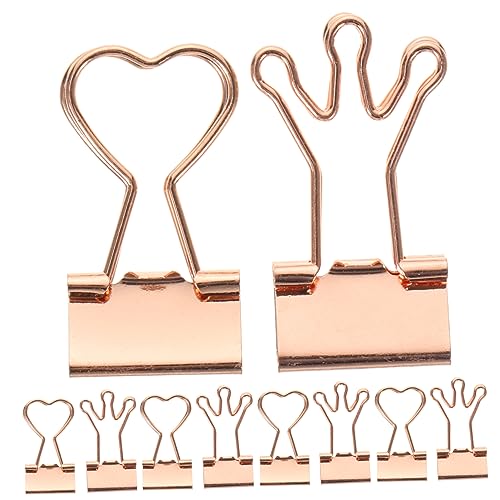 DOITOOL 10Stücke Binderklammern Dekorative Büroklammern Roségold Multifunktionale Clips für Bürobedarf für Lehrer zur Organisation von Dokumenten und Notizen von DOITOOL