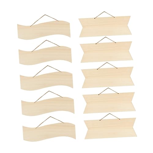 DOITOOL 10Stücke DIY Leere Holzschilder mit Schnur Unvollendete Holzplaketten für Küchenwanddekoration Beschriften Unbeschichtet von DOITOOL