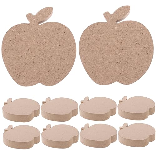 DOITOOL 10Stücke Holz Äpfel Tischschild für Halloween Dekoration Blanko DIY Apfel Ausschnitte für Bastelprojekte und Kreative Tischdeko von DOITOOL