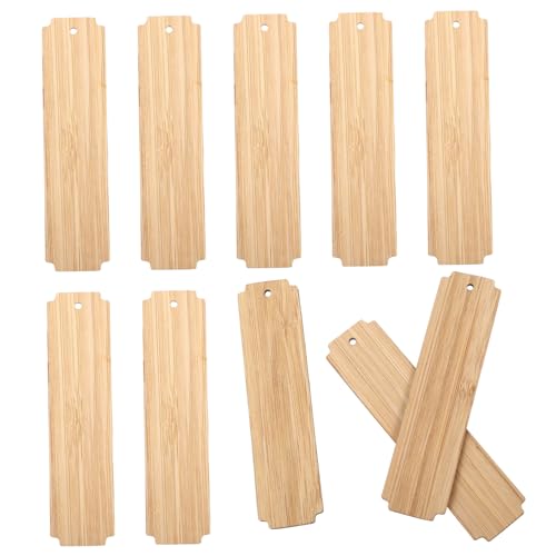 DOITOOL 10Stücke Holz Lesezeichen Blanko für DIY Projekte Unvollendete Holz Tags für Kreative Bastelideen für Schlüsselanhänger Dekoration und Mehr von DOITOOL