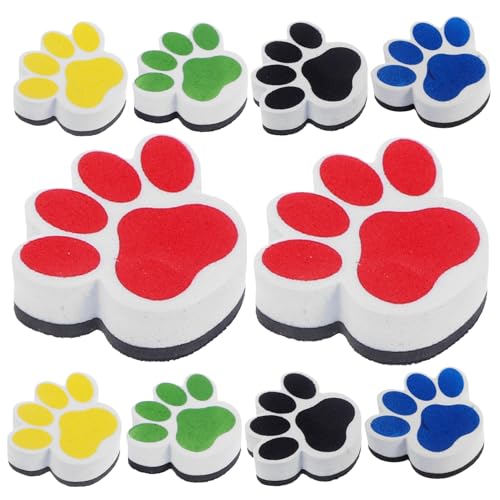 DOITOOL 10Stücke Magnetische Whiteboard Radiergummis Kleine Trockene Radierer für Klassenzimmer und Zuhause Eva Material Waschbar und Langlebig Bunten Farben Katze Pfoten Design von DOITOOL