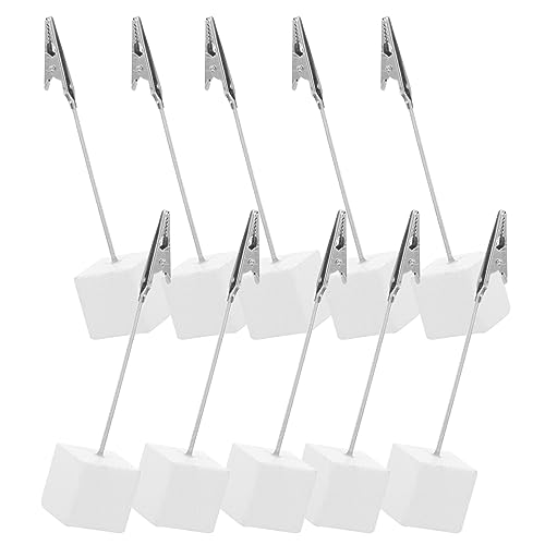 DOITOOL 10Stücke Silberne Würfelbasis Memo Halter für Notizen und Bilder Büroklammern für Home Office Stabiler Stand für Tischkarten und Memo Displays von DOITOOL