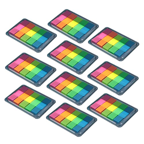 DOITOOL 10Stücke Teiliges Haftnotizen Flaggen Fluoreszierenden Selbstklebende Index Registerkarten für Büro und Schule Transparente Sticky Tabs zur Kennzeichnung und Hervorhebung von DOITOOL