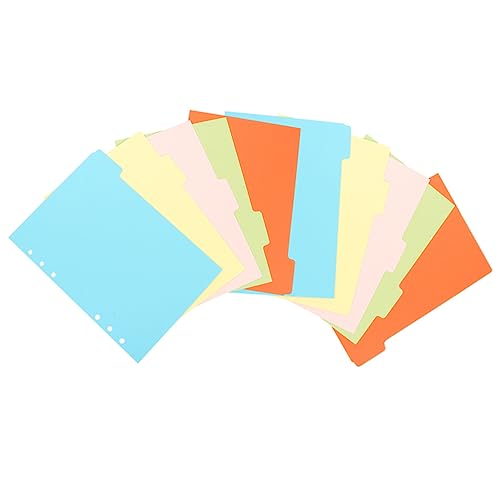DOITOOL 10Stücke Trennblätter mit Bunten Tabs Seitenmarkierungsteiler für Ringbuch und Notizbuch Zubehör zur Effektiven Organisation von Dokumenten und Notizen von DOITOOL