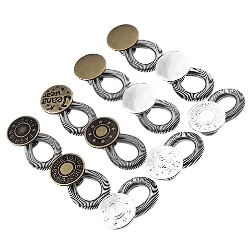 DOITOOL 11 Stück Einziehbarer Knopf Gold Dünner Taillenknopf Kleidung Schnappen Schnappt Jeans Abnehmbare Tasten Nicht-hosenknöpfe Hosenknopf Hosenbügel Bundverlängerung Legierungsmaterial von DOITOOL