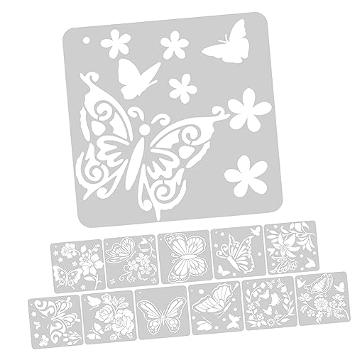 DOITOOL 12 Blatt Schmetterlings Schablonen für Wandmalerei Wiederverwendbare Bastelschablonen für Möbel und Mehr DIY Malvorlagen für Kreative Wandgestaltung von DOITOOL