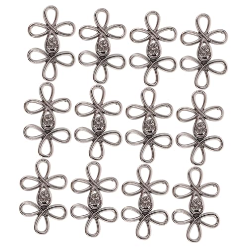 DOITOOL 12 Paare Teiliges Vintage Metallknöpfe für Mäntel Traditioneller Chinesischer Cheongsam Stil Retro Verschlüsse für Wollmäntel Capes und Schals Vielseitige Kragen-clips für DIY von DOITOOL
