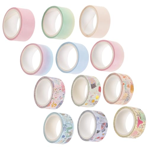 DOITOOL 12 Rollen Dekorative Washi Tapes Vielseitige Selbstklebende Scrapbook Tapes für Diy Projekte Handlettering und pro Notizbücher und Bastelarbeiten von DOITOOL