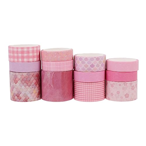 DOITOOL 12 Rollen Diy Klebebänder Washi Tape für Scrapbooking Journaling und Bastelprojekte Selbstklebend und Handreißbar Vielseitig für Notizbücher und Geschenkverpackungen von DOITOOL