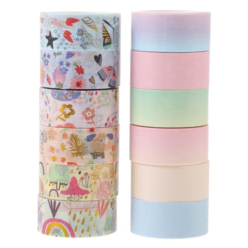 DOITOOL 12 Rollen Karton Washi Tapes Selbstklebende Diy Klebebänder für Scrapbooking Geschenkverpackung und Dekoration pro Vielseitig Einsetzbar DOITOOL 12 Rollen Karton Washi Tapes Selbstklebende Diy Klebebänder für Scrapbooking Geschenkverpackung und Dekoration pro Vielseitig Einsetzbar von DOITOOL