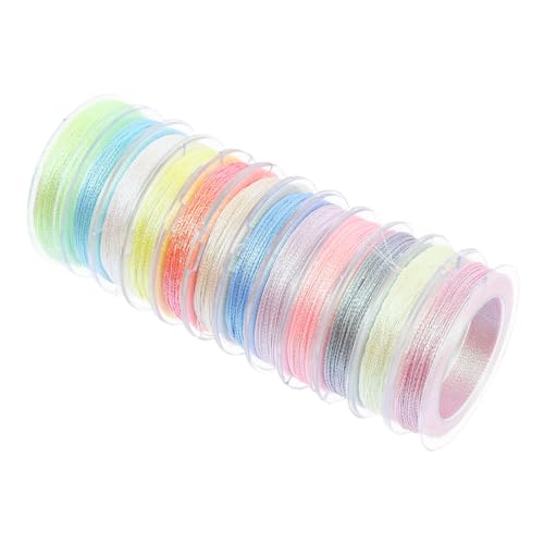 DOITOOL 12 Rollen Leuchtendes Stickgarn Faden Stickstoff Silbernes Stickgarn Stich Häkeln Einfädler Stickerei Nadeln Nähgarn Mini Nähen Von Baumwollrollen Fäden Multi Quilten Polyester von DOITOOL