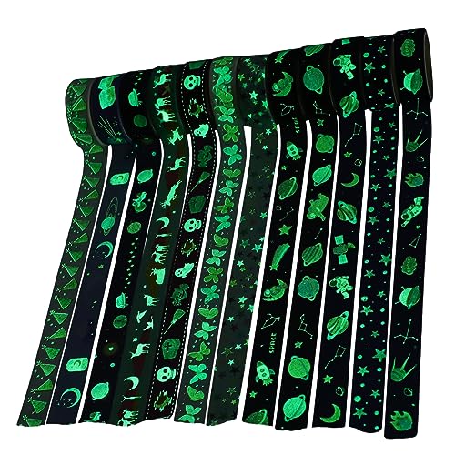 DOITOOL 12 Rollen Nachtleuchtendes Washi Tape Dekorative Klebebänder für Diy Scrapbooking Journals und Planer Zubehör für Bastelprojekte von DOITOOL