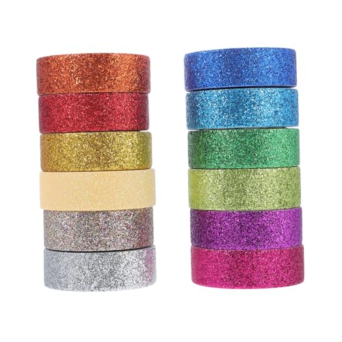 DOITOOL 12 Rollen Regenbogen Washi Tape mit Glitzer Dekoratives DIY Klebeband aus Hochwertigem Papier Umweltfreundlich Vielseitig für Tagebücher Scrapbooking Geschenkverpackung und DOITOOL 12 Rollen Regenbogen Washi Tape mit Glitzer Dekoratives DIY Klebeband aus Hochwertigem Papier Umweltfreundlich Vielseitig für Tagebücher Scrapbooking Geschenkverpackung und von DOITOOL