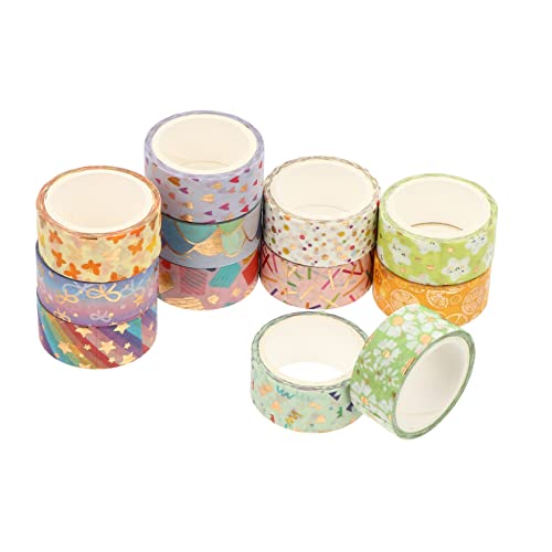 DOITOOL 12 Rollen Taschenaufkleber Bänder ästhetisch klebrig Streifen Sammelalbum Washi Tape abkleben Dekorationsband Washi -Klebeband Dekoratives Washi Tape DIY Washi Tapes Flüsterpapier von DOITOOL