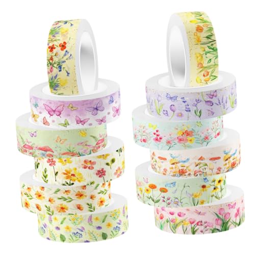 DOITOOL 12 Rollen Transparentes Washi Tape für DIY Bastelprojekte Dekoratives Klebeband für Notizbücher Scrapbooking und Gestaltung Aquarell Design Einfach Rückstandsfrei Ablösbar DOITOOL 12 Rollen Transparentes Washi Tape für DIY Bastelprojekte Dekoratives Klebeband für Notizbücher Scrapbooking und Gestaltung Aquarell Design Einfach Rückstandsfrei Ablösbar von DOITOOL