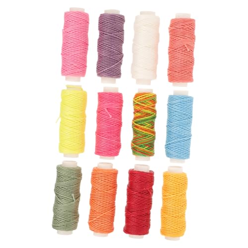 DOITOOL 12 Rollen Wachsfäden für Handarbeiten Vielseitige Reparatur und Nähfäden Leicht und Tragbar für Lederarbeiten Diy Armbänder Farben von DOITOOL