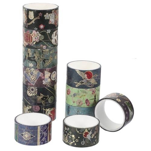 DOITOOL 12 Rollen Washi Klebeband mit Vintage Muster Dekorative DIY Tapes für Scrapbooking und Journaling für Bastelprojekte Einfache Handhabung und Starke Haftung von DOITOOL