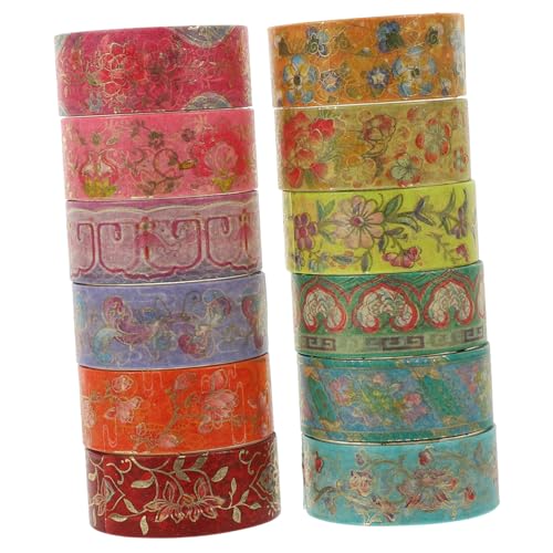 DOITOOL 12 Rollen Washi Tapes mit Blumenmuster Dekorative Klebebänder für Scrapbooking Journaling und Geschenkverpackung für Diy Projekte und Bastelarbeiten von DOITOOL