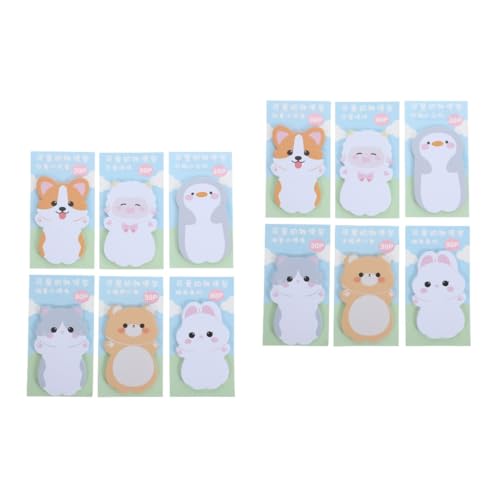 DOITOOL 12 Sätze Cartoon-Haftnotiz Pads Karikatur Memo Registerkarten kleiner Notizblock Notizblöcke Masse dekorative Notizblöcke süße Notizbilder Erinnerungsnotiz Stationäre Kawaii Papier von DOITOOL