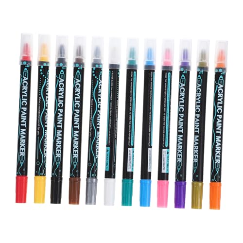 DOITOOL 12 Stück Acryl-Farbstift Lackmarkierungen Acrylfarben-Markerstifte Acrylstifte Kunstmalstifte Plastikmarkierungen Acrylfarbenstifte Zeichenstifte Farbmarker Stift Acrylmarker Abs von DOITOOL