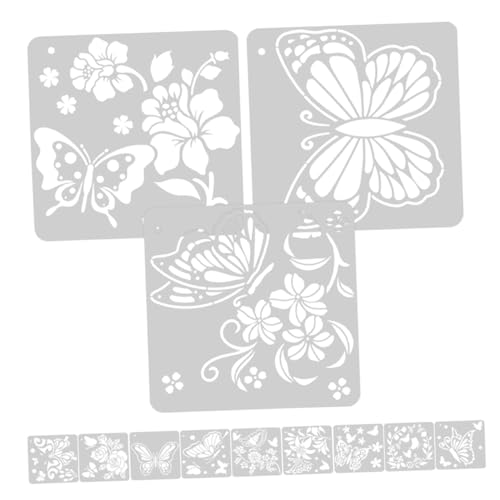 DOITOOL 12 Stück Airbrush -schablone Rosenschablonen Geisterschablone Halloween-schablonen Zum Basteln Wiederverwendbar Blattschablonen Blumenschablonenmalerei Zeichnung Das Haustier von DOITOOL