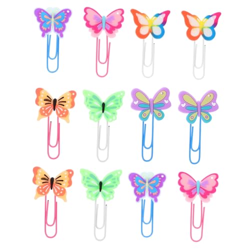 DOITOOL 12 Stück Büroklammern Kleine Papierklammern Kleine Clips kleine Dokumentenklammern für Schulbedarf lustige Papierclips Dateiclips Neuheit Dateiclips Buchleseclips Eisen von DOITOOL